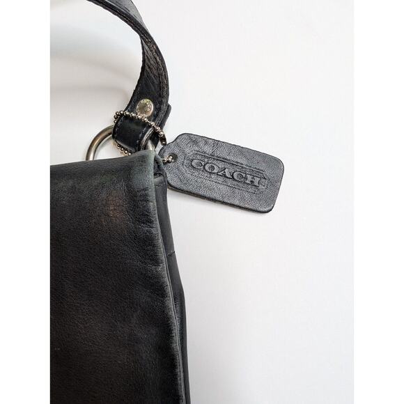 Vintage Coach 9458 Crossbody Legacy Black Thick Leather Slim Messenger Heavy - Picture 3 of 12